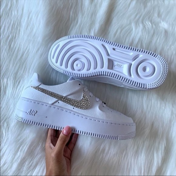 ⚡️Custom Swarovski Nike Air Force 1 Sage Low⚡️ main image 7